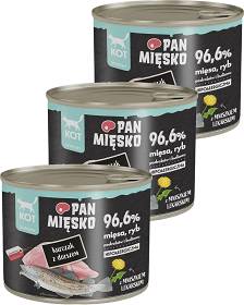 Pan Mięsko Cat Karma z kurczakiem i dorszem dla kota 6x200g PAKIET