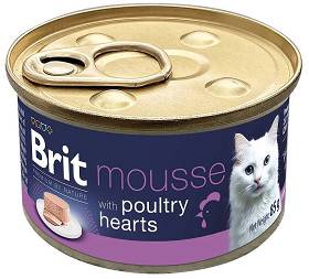 Brit Premium Cat Mousse Poultry Heart Karma z sercami drobiowymi 85g