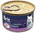 Brit Premium Cat Mousse Poultry Heart Karma z sercami drobiowymi 85g