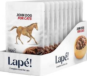 John Dog for Cats Lapé Horse in Broth Karma z koniną dla kota 10x100g PAKIET