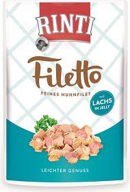 Rinti Filetto Karma z kurczakiem i łososiem w galaretce dla psa saszetka 100g