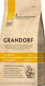 Grandorf Adult Sterilized 4 Meat Recipe Karma z indykiem, kaczką, dzikiem i jagnięciną dla kota 2kg