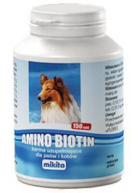 Mikita Amino Biotin dla psa i kota Suplement diety 150 tab.