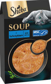 Sheba Soup Mokra Karma z tuńczykiem dla kota 4x40g
