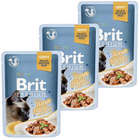 Brit Premium with Tuna Fillets for Adult Cats Karma z tuńczykiem w sosie dla kota 12x85g PAKIET