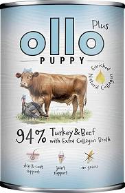 Ollo Plus Turkey & Beef with Collagen Dog Puppy Karma z indykiem, wołowiną i kolagenem dla szczeniaka 400g