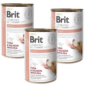 Brit Veterinary Diet Renal Tuna&Salmon&Pea Karma z tuńczykiem, łososiem i groszkiem dla psa 6x400g PAKIET