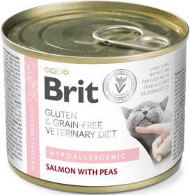 Brit Veterinary Diet Hypoallergenic Salmon&Pea Karma z łososiem dla kota 200g