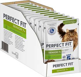 Perfect Fit Senior 7+ Karma z indykiem w sosie dla kota 12x85g