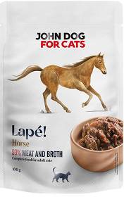 John Dog for Cats Lapé Horse in Broth Karma z koniną w sosie dla kota 100g