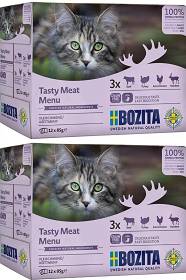 Bozita Tasty Meat Menu Mix smaków w sosie Karma dla kota 12x85g PAKIET + 12x85g GRATIS