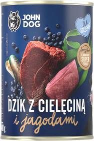 John Dog Berry Line Junior Karma z dzikiem i cielęciną z jagodami dla szczeniaka 400g