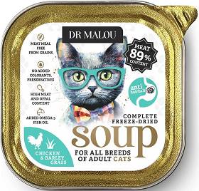 Dr Malou Anti Hairball Freeze Dried Soup Liofilizowana Zupka z kurczakiem i trawą jęczmienną dla kota 12g