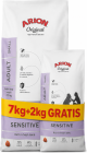 Arion Original Sensitive Adult Small Lamb&Rice Karma z jagnięciną dla psa 7kg+2kg GRATIS