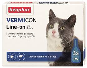 Beaphar Vermicon Line-On dla kota Krople na kleszcze 1ml 3szt.