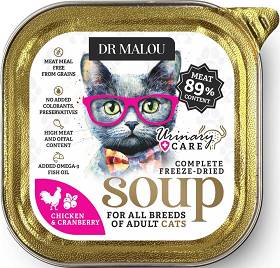 Dr Malou Urinary Care Freeze Dried Soup Liofilizowana Zupka z kurczakiem i żurawiną dla kota 12g