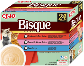 Inaba Ciao Bisque Variety Chicken, Salmon&Tunas Recipe Karma dla kota 24x40g (PAKIET ZIELONY)