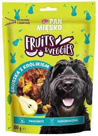 Pan Mięsko Fruits&Veggies Przysmak z gruszką i królikiem dla psa 100g