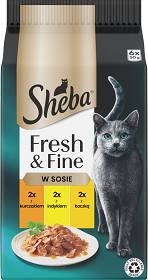 Sheba Fresh&Fine Karma z kurczakiem, indykiem i kaczką w sosie dla kota 6x50g