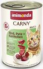 Animonda Carny Adult Karma z wołowiną, indykiem i królikiem dla kota 400g