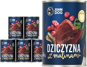 John Dog Berry Line Karma z dziczyzną i malinami dla psa 6x400g PAKIET