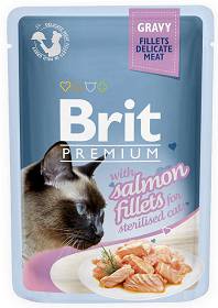 Brit Premium with Salmon Fillets for Sterilised Cats Karma z łososiem w sosie dla kota 85g