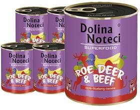 Dolina Noteci Superfood Karma z sarniną i wołowiną dla psa 6x800g PAKIET