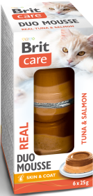 Brit Care Cat Real Duo Mousse Tuna with Salmon Karma z tuńczykiem i łososiem 6x25g