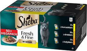 Sheba Fresh&Fine Mix Smaków Drobiowych Karma w sosie dla kota 50x50g