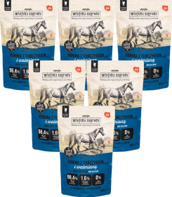 Wiejska Zagroda Mokra Karma Hipoalergiczna z koniną i tuńczykiem dla kota 12x100g SASZETKA PAKIET