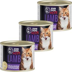 John Dog for Cats Lamb Mousse Karma z jagnięciną dla kota 6x200g PAKIET