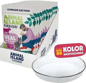 Animal Island Everyday Veal in Jelly Karma z cieleciną w galarecie dla kota 12x85g + Talerzyk GRATIS