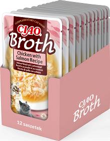 Inaba Ciao Broth Chicken with Salmon Karma dla kota 12x40g PAKIET