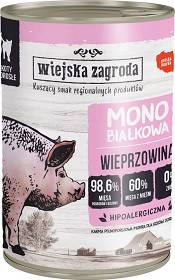 Wiejska Zagroda Cat Monobiałkowa Karma z wieprzowiną dla kota 400g