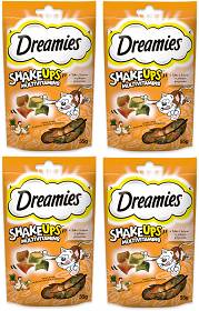 Dreamies Shake Ups Multivitamins Przysmak z kurczakiem, kaczką i kocimiętką dla kota 4x55g PAKIET