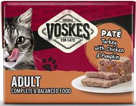 Voskes Original Adult Pate Turkey with Chicken&Pumpkin Karma z indykiem i kurczakiem dla kota 85g