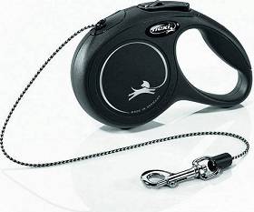 Flexi Smycz dla psa New Classic CORD rozm. XS kolor czarny WYPRZEDAŻ
