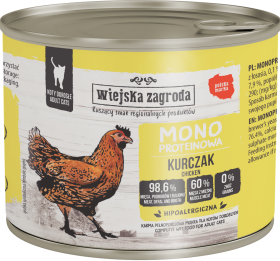 Wiejska Zagroda Cat Monoprotein Karma z kurczakiem dla kota 200g