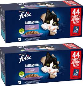 Felix Fantastic Wybór Smaków Karma w galaretce dla kota 44x85g + 44x85g GRATIS