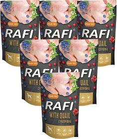 Rafi with Quail Karma z przepiórką, borówką i żurawiną dla psa 10x500g (saszetka)