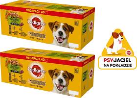 Pedigree MIXED SELECTION with Vegetables GRAVY Karma w sosie dla psa 2x(40x100g) PAKIET + NAKLEJKA PEDIGREE GRATIS