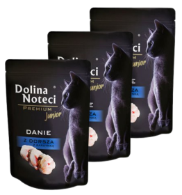 Dolina Noteci Premium Kitten Danie z dorsza z sardynką Karma dla kociąt 10x85g