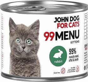 John Dog for Cats 99 MENU Kitten Rabbit Karma z królikiem dla kociąt 200g