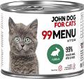 John Dog for Cats 99 MENU Kitten Rabbit Karma z królikiem dla kociąt 200g
