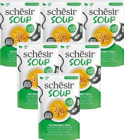 Schesir Soup Adult Chicken&Pumpkin in Broth Karma z kurczakiem i dynią dla kota 12x40g PAKIET