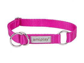 Amiplay Samba Obroża półzaciskowa dla psa L (35-50cm) kolor różowy
