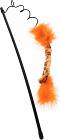 Dingo Wędka Ogonek z piórkami i dzwoneczkiem dla kota kolor pomarańczowy 21292