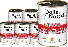 Dolina Noteci Premium Junior Karma z sercami wołowymi dla szczeniaka 12x400g PAKIET