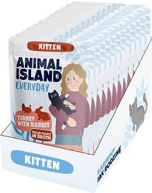 Animal Island Everyday Kitten Turkey&Rabbit in Broth Karma z indykiem i królikiem w rosole dla kociąt 12x85g