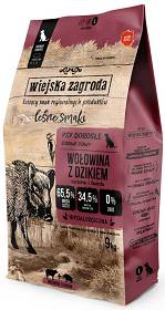 Wiejska Zagroda Leśne Smaki Karma Hipoalergiczna z dzikiem i  wołowiną dla psa 9kg